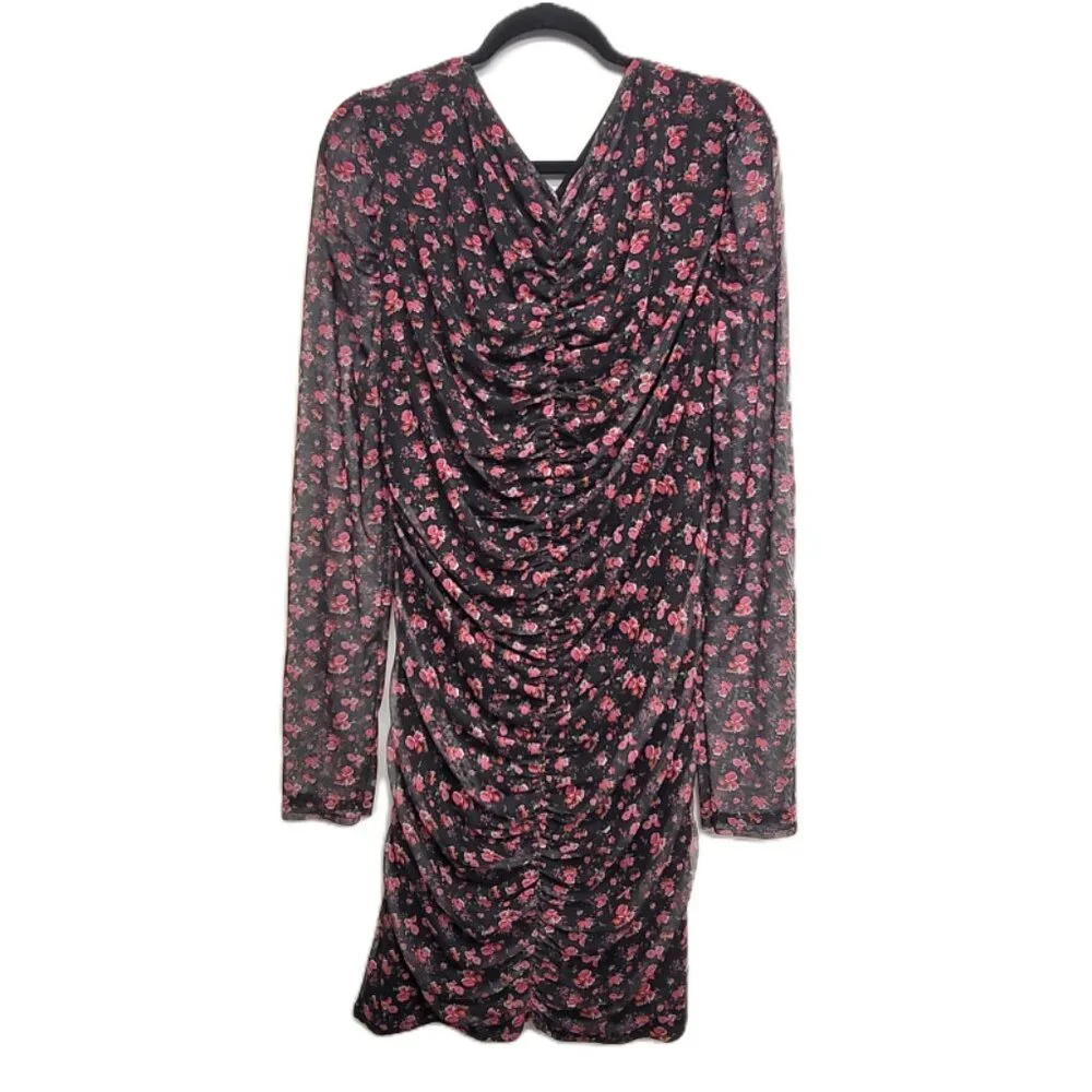 NWT In The Style x Liberty Black Floral Puff Sleeve Mini Dress 20